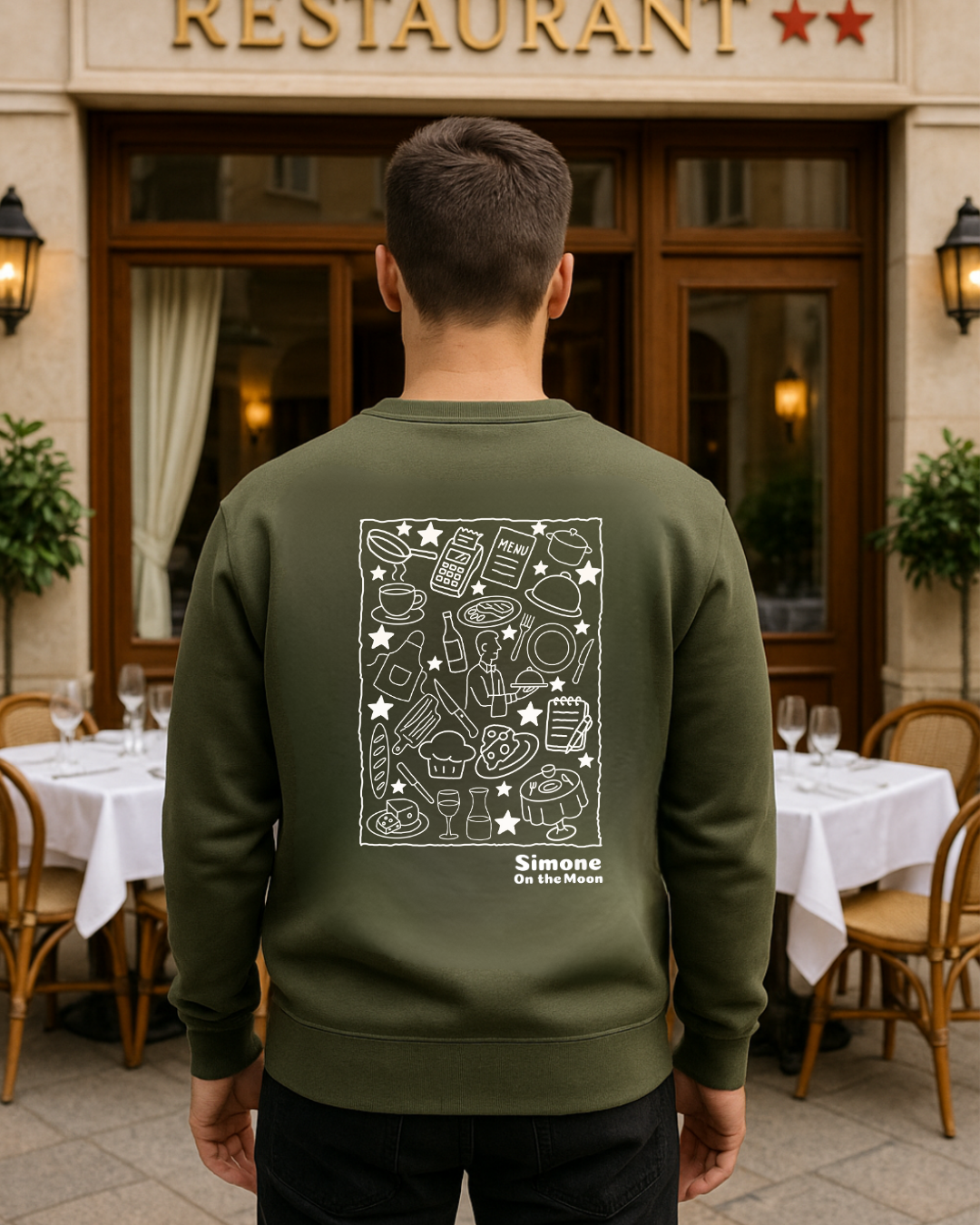 Sweat à capuche Restaurateur(trice) — Kaki