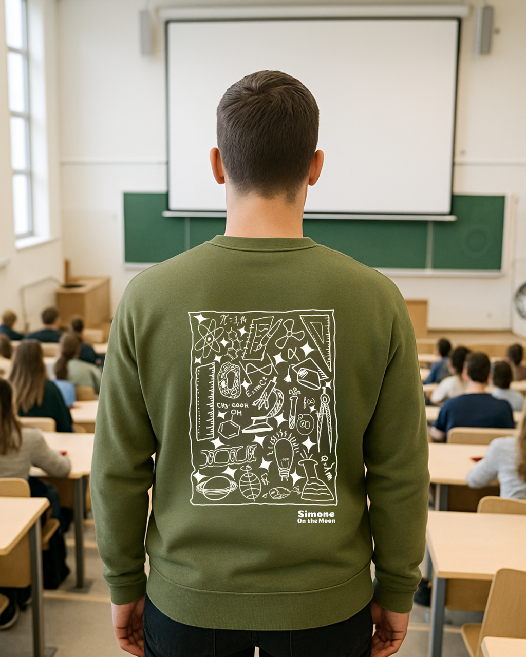 Sweat à capuche Scientifique — Kaki