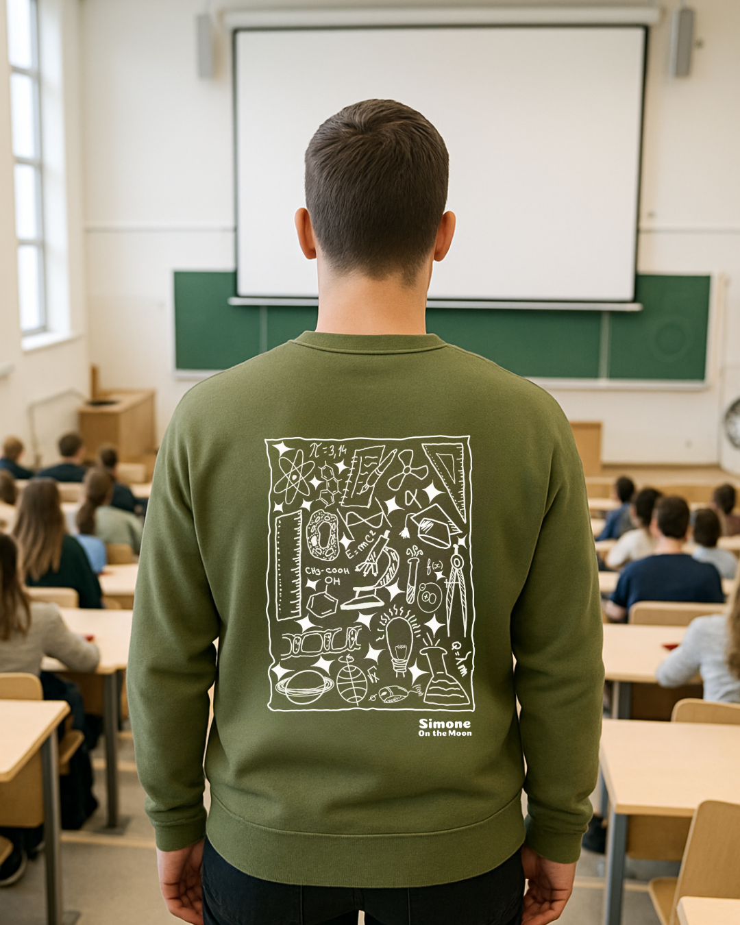 Sweat à capuche Scientifique — Kaki