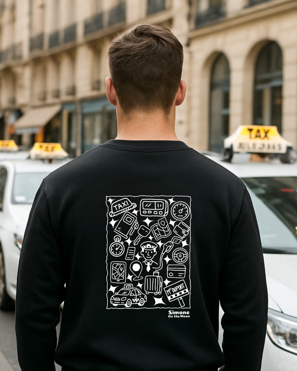 Sweat à capuche Taxi — Noir