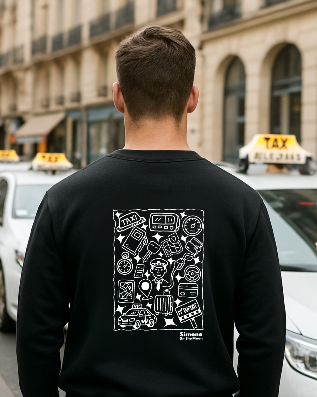 Sweat à capuche Taxi — Noir