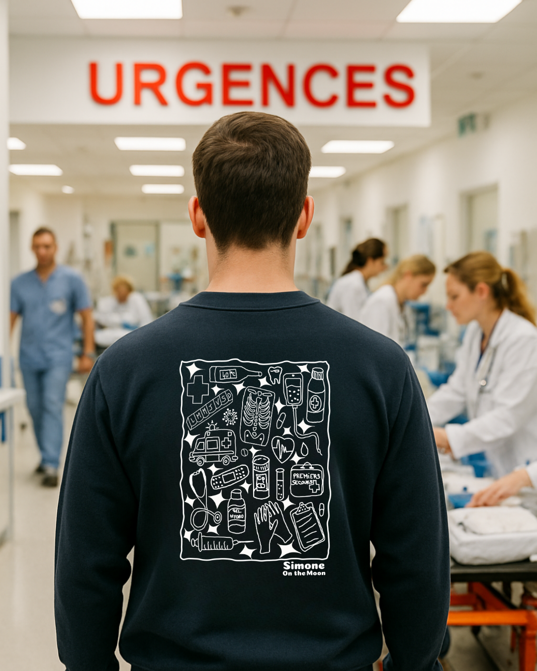 Sweat à capuche Urgentiste — Bleu marine