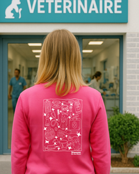 Sweat à capuche Vétérinaire — Rose