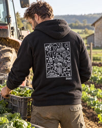 sweat a capuche noir agriculteur