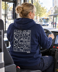 sweat bleu marine conducteiur de tram/bus