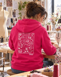 sweat a capuche fushia couturier(ère)