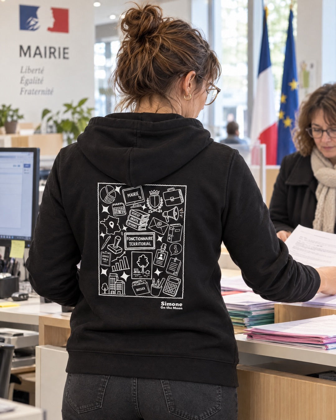 sweat a capuche noir fonctionnaire territorial