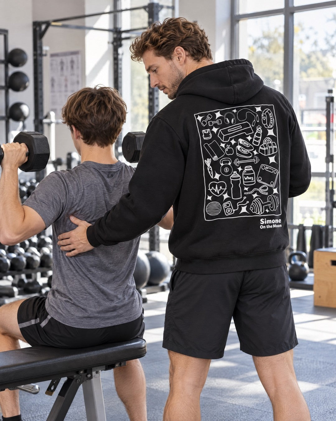 sweat a capuche noir prof de sport