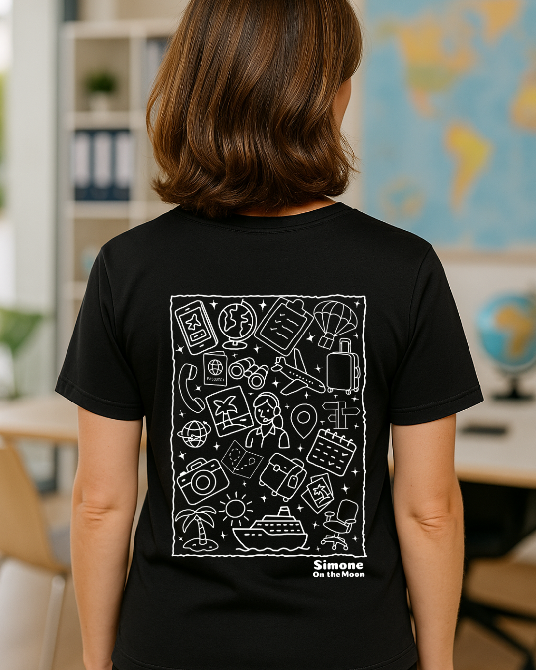 T-shirt Agent de voyage — Noir