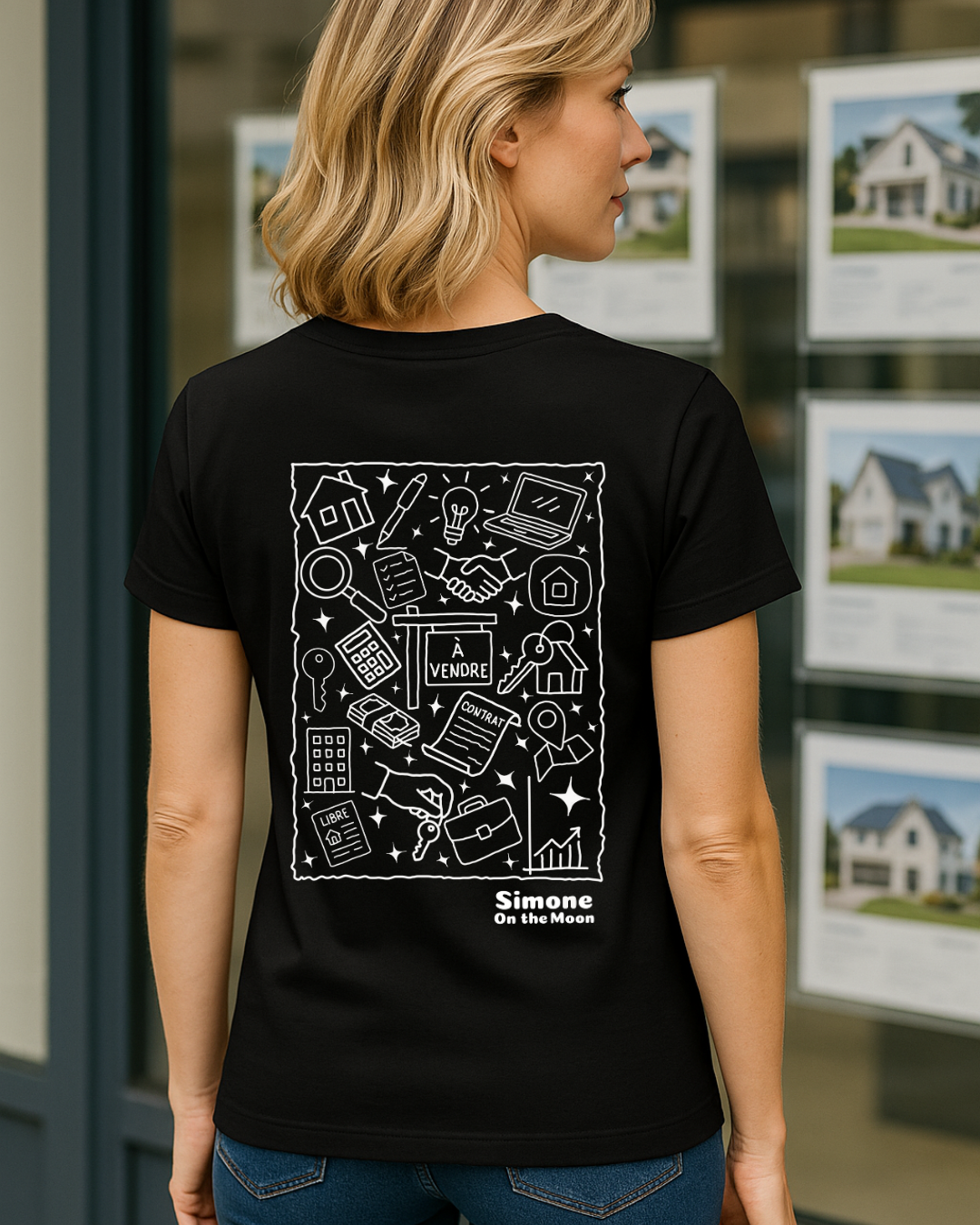 T-shirt Agent immobilier — Noir