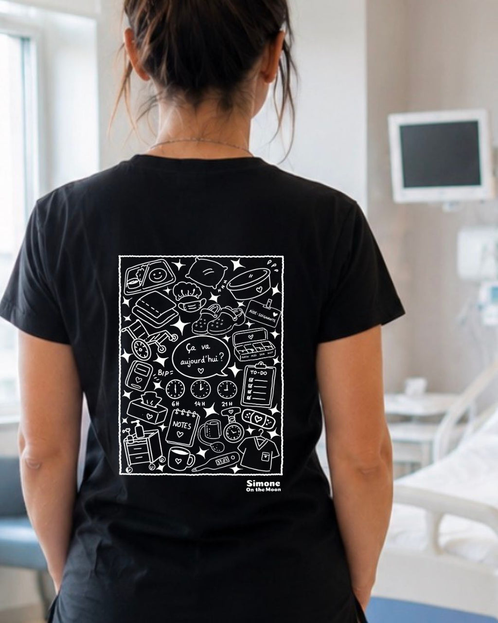 T-shirt Aide-soignant(e) — Noir