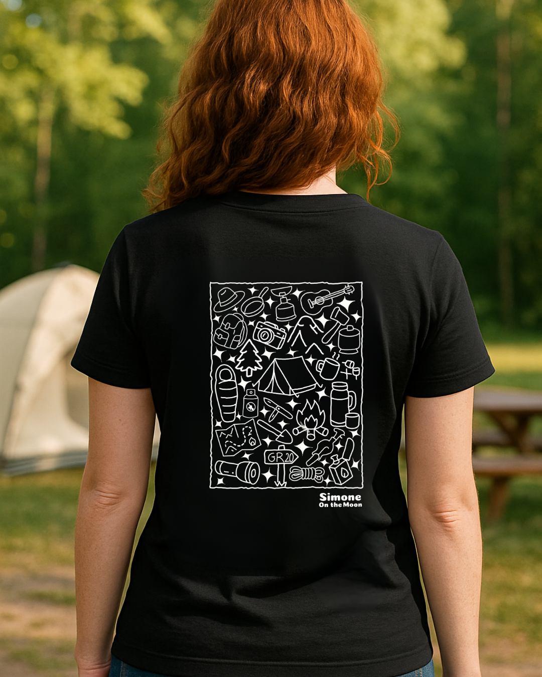 T-shirt Campeur(se) — Noir