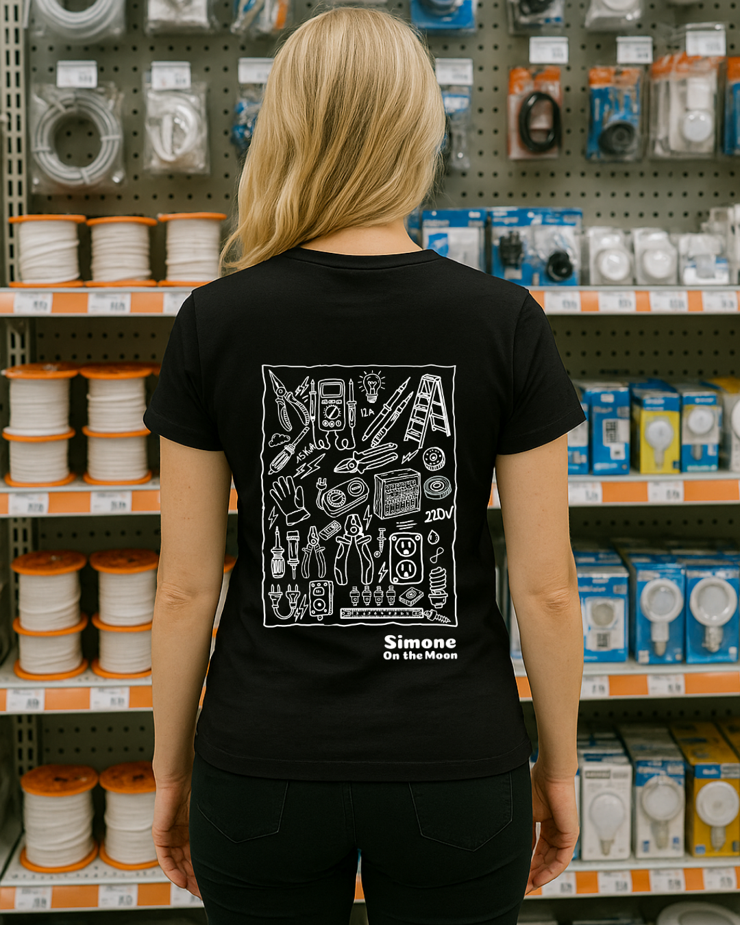 T-shirt Électricien(ne) — Noir
