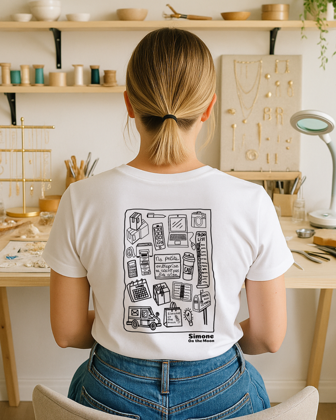 T-shirt Entrepreneur(se) en ligne — Blanc