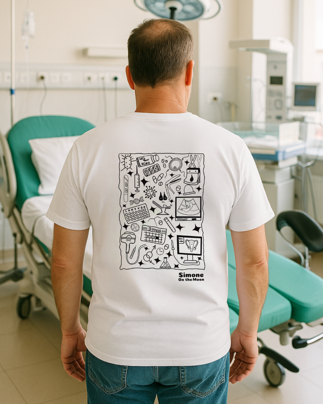 T-shirt Gynécologue — Blanc