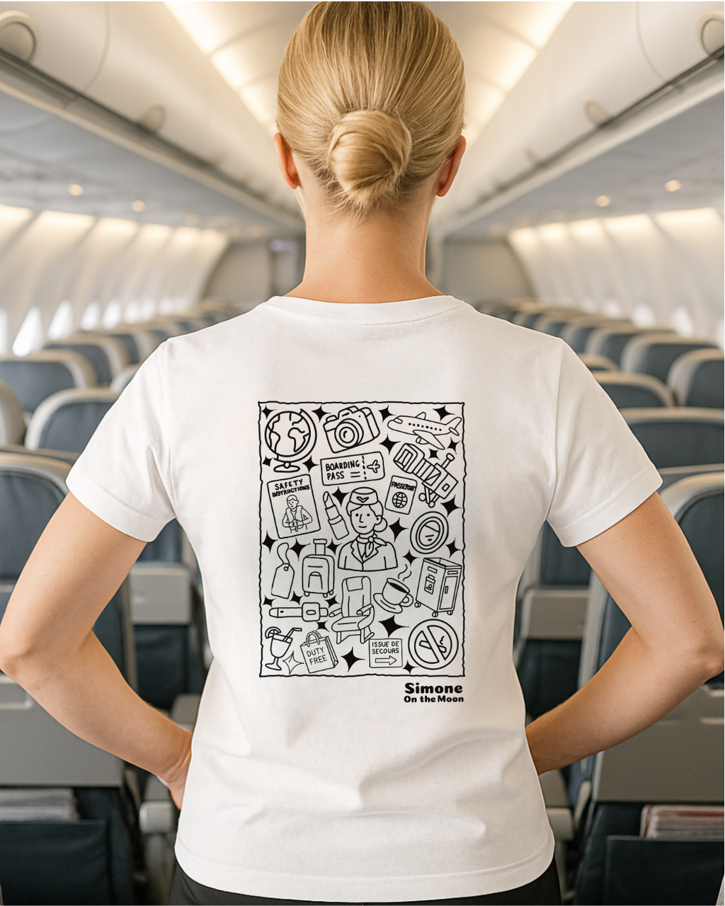 T-shirt Hôtesse de l’air — Blanc