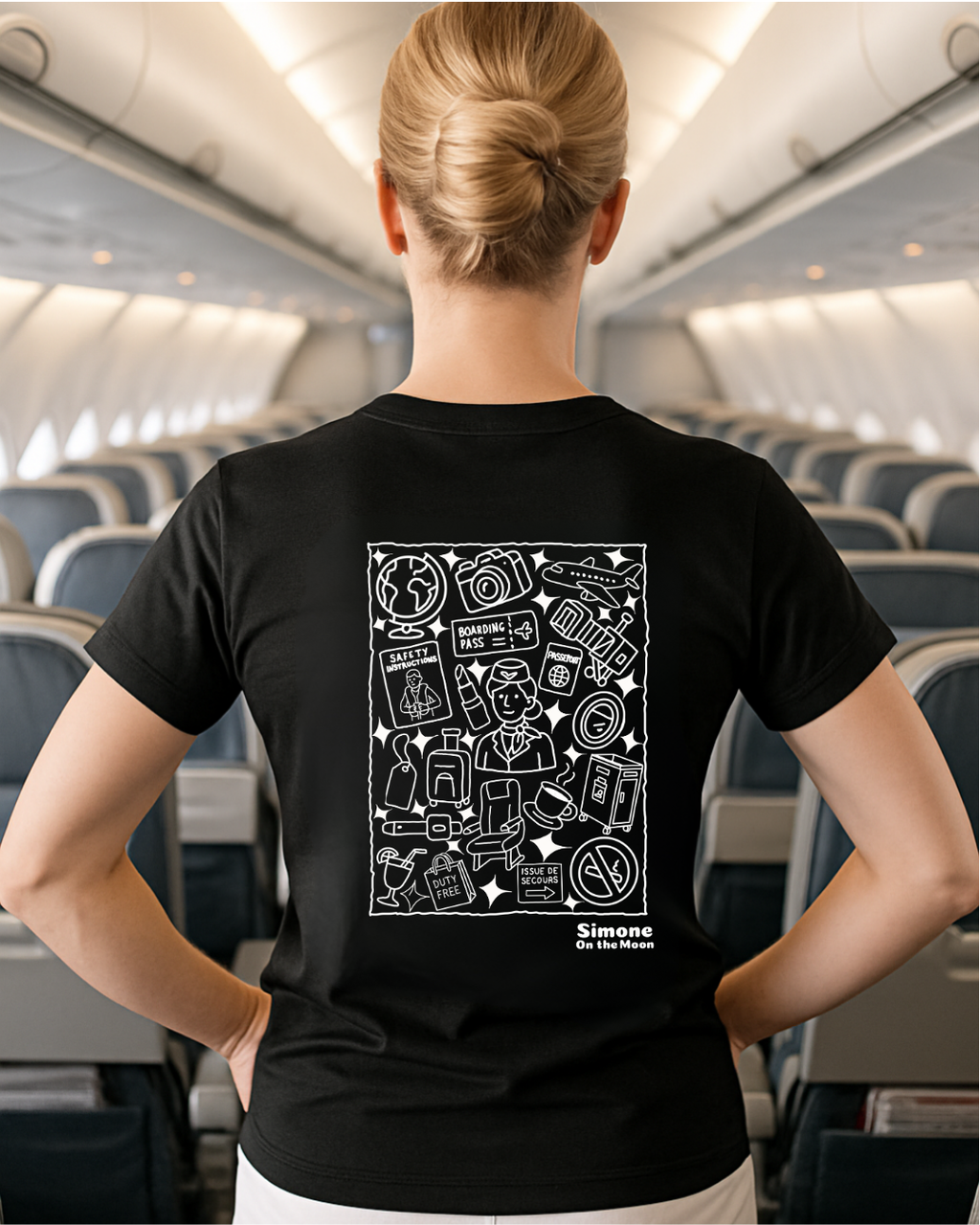 T-shirt Hôtesse de l’air — Noir