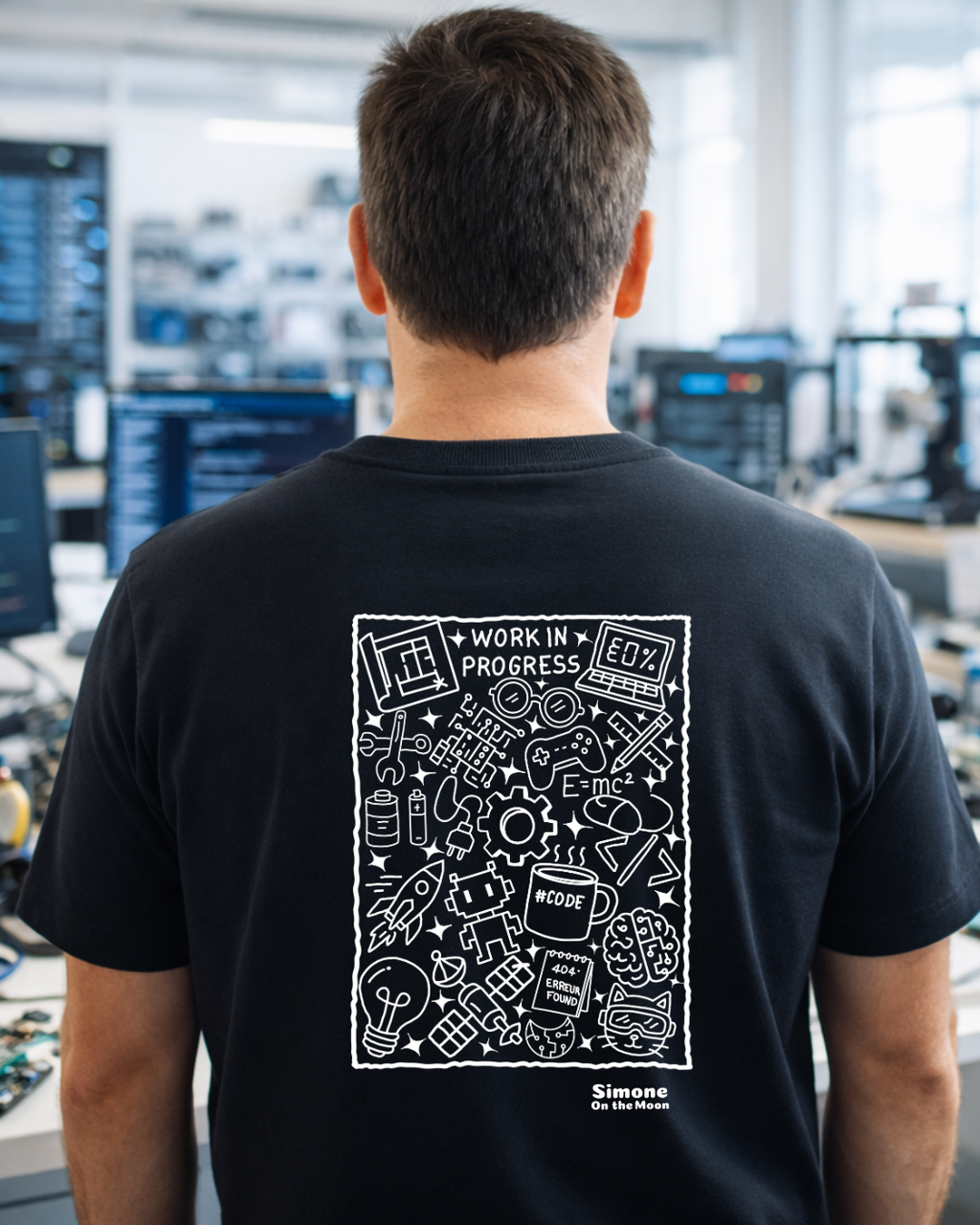 T-shirt Ingénieur(e) geek — Noir