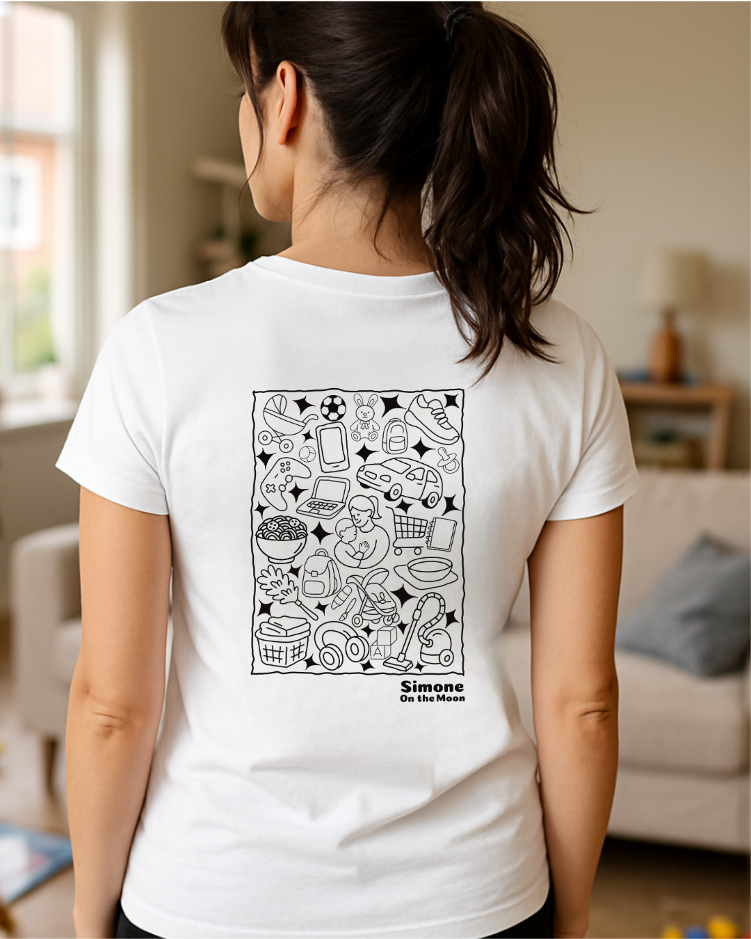 T-shirt Maman — Blanc