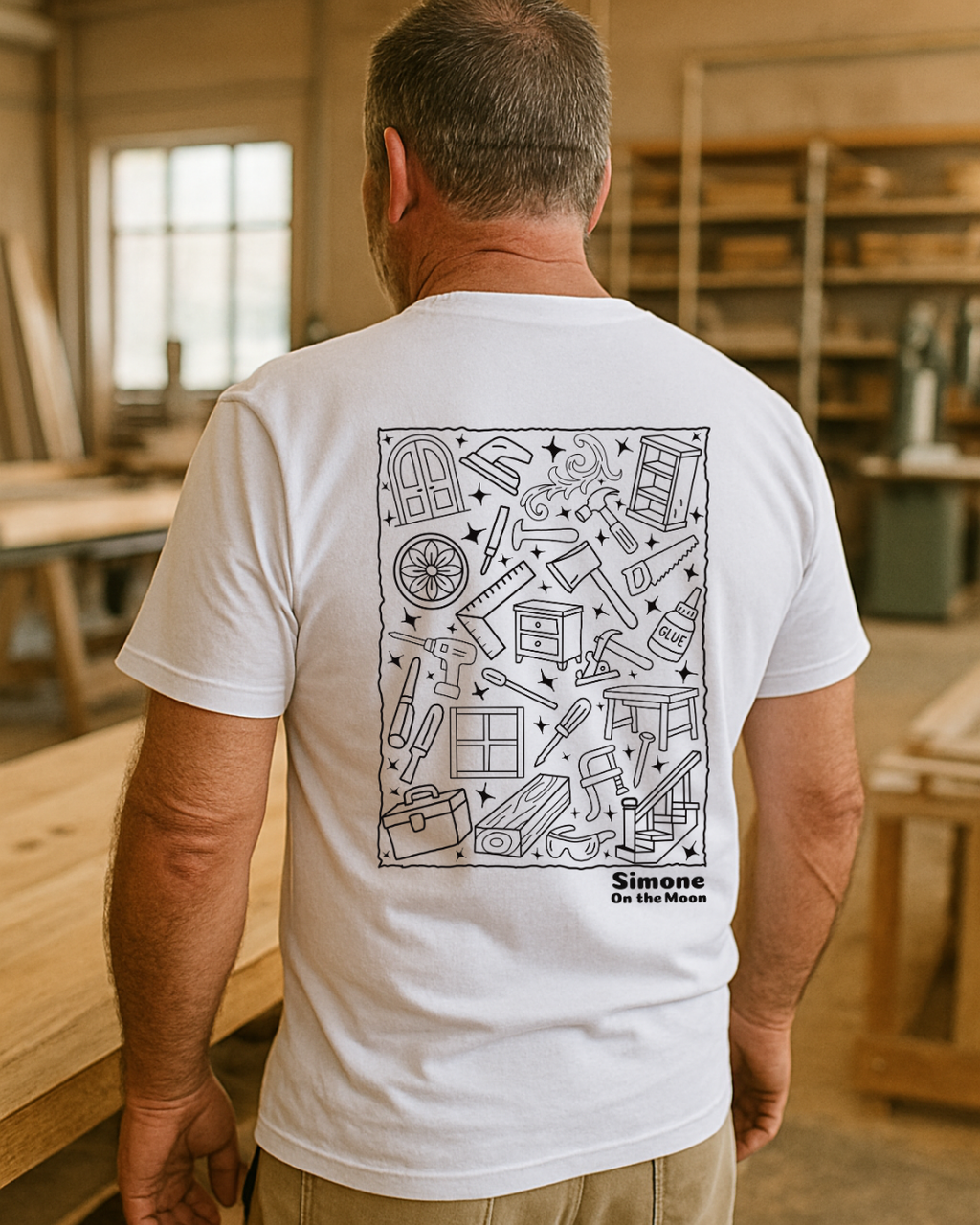 T-shirt Menuisier(ère) ébéniste — Blanc