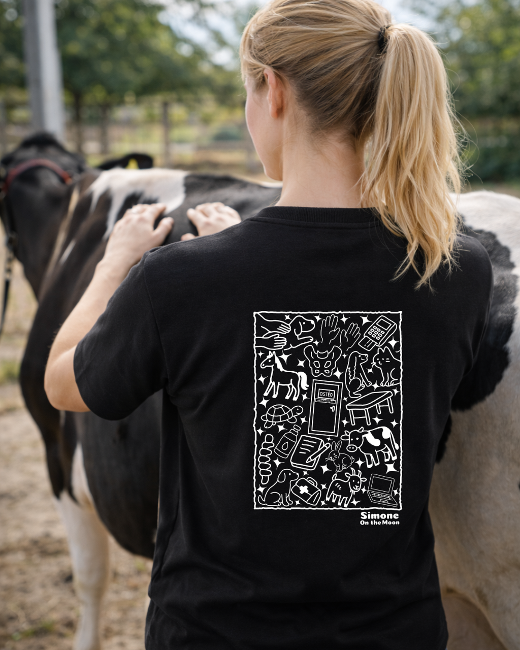T-shirt Ostéopathe animalier(ère) — Noir