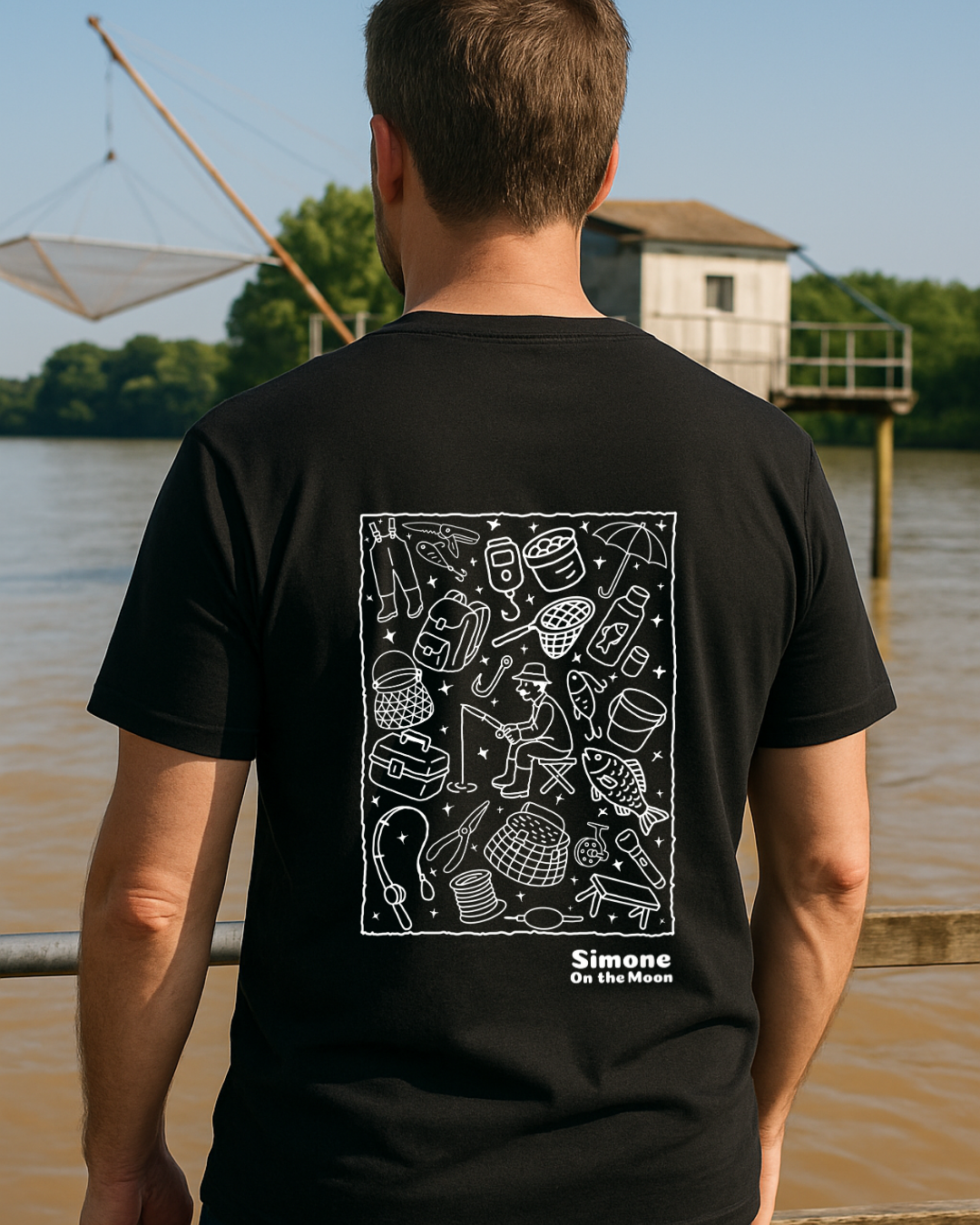 T-shirt Pêcheur(se) — Noir