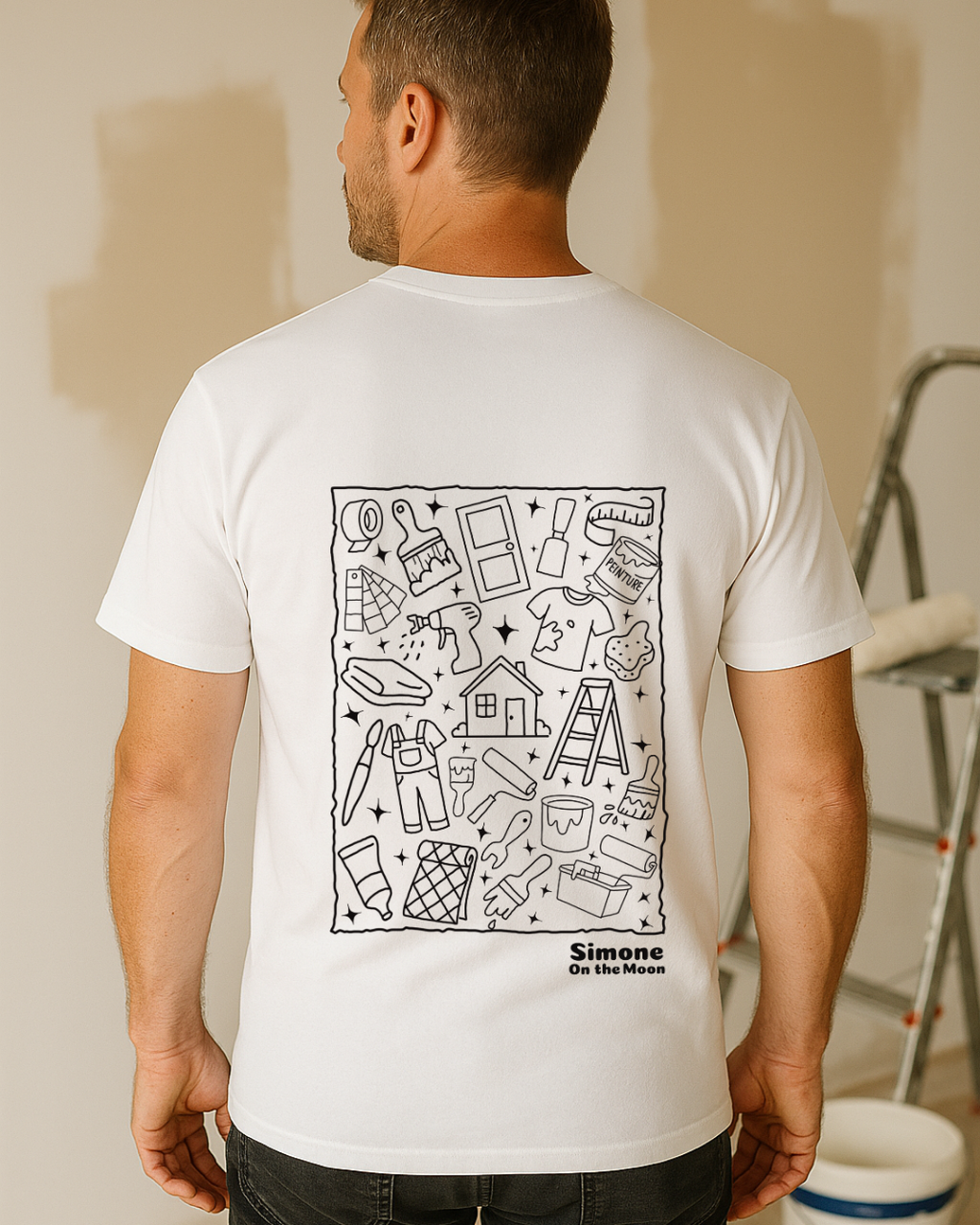 T-shirt Peintre en bâtiment — Blanc
