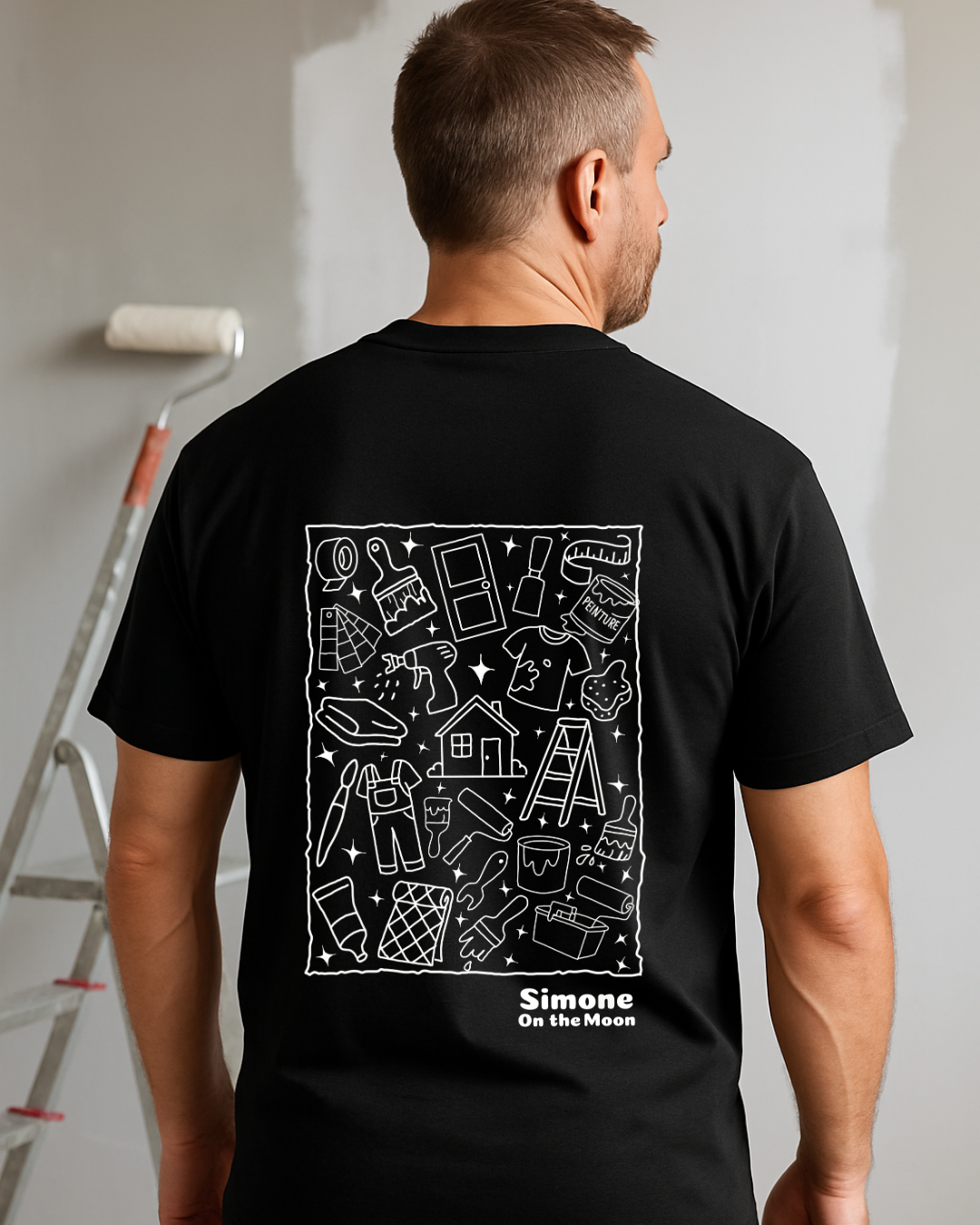 T-shirt Peintre en bâtiment — Noir