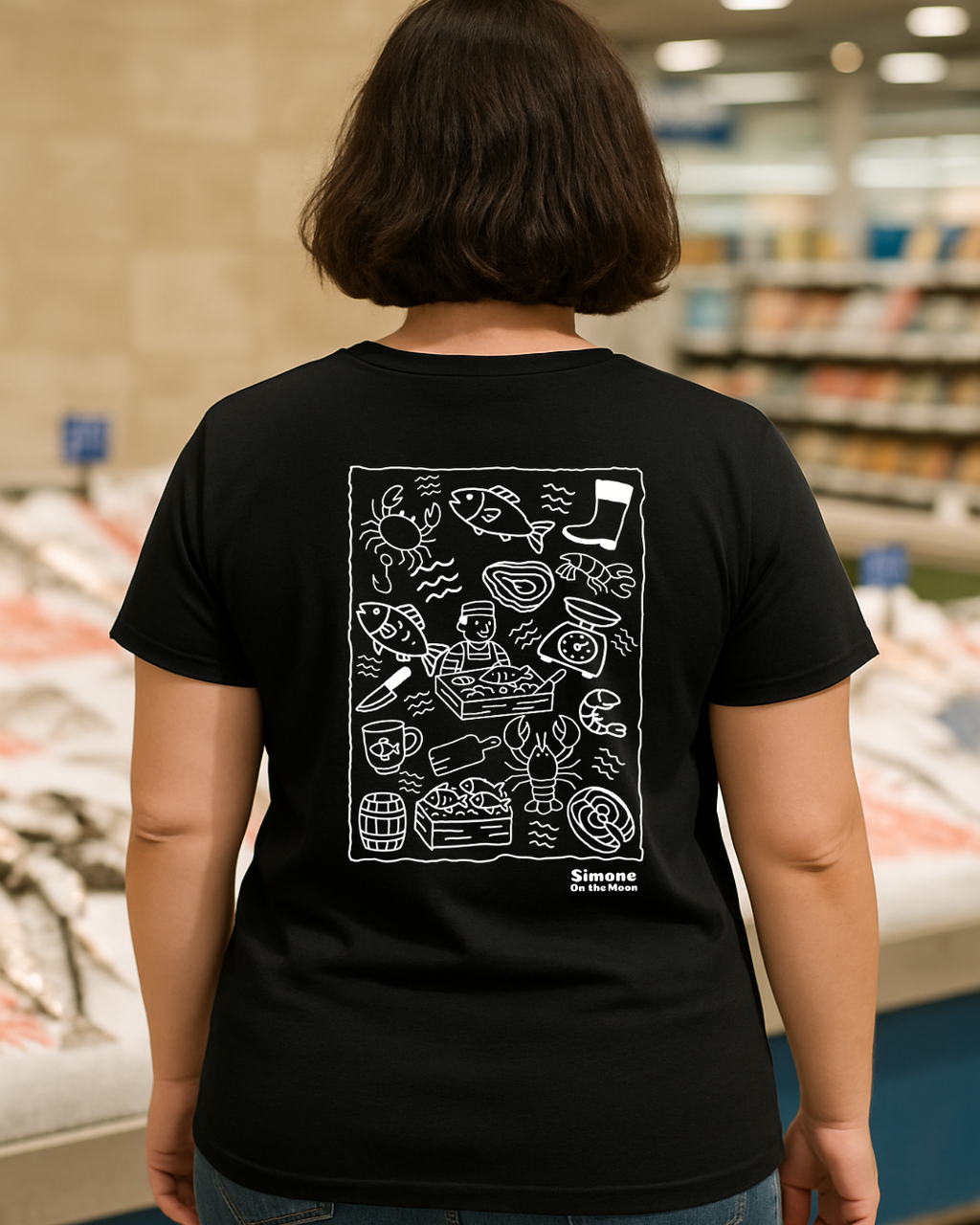 T-shirt Poissonnier(ère) — Noir