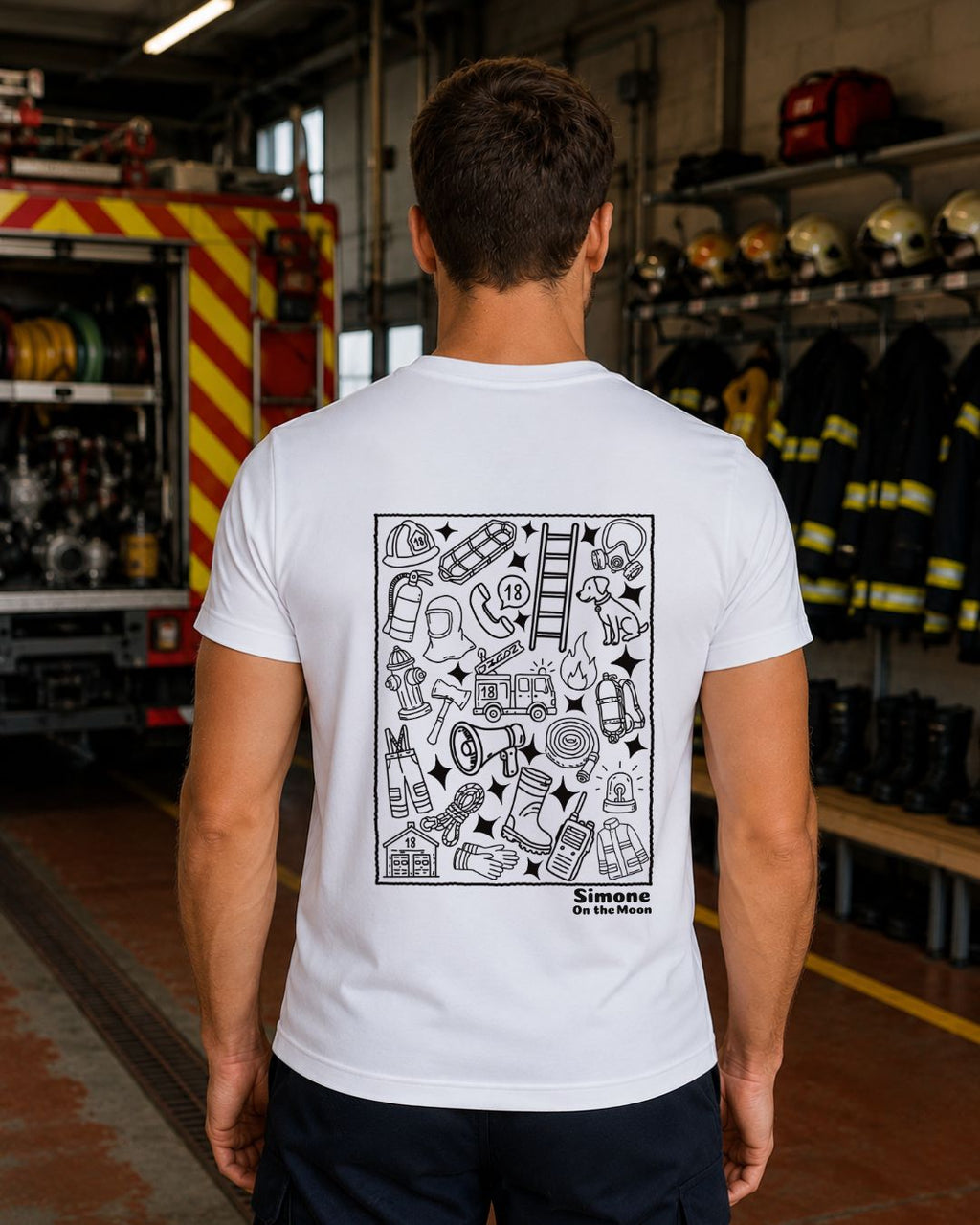 T-shirt Pompier(ère) — Blanc