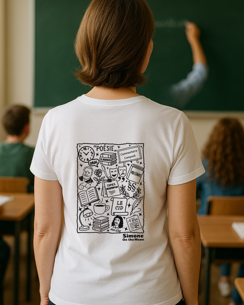 T-shirt Prof de lettres — Blanc