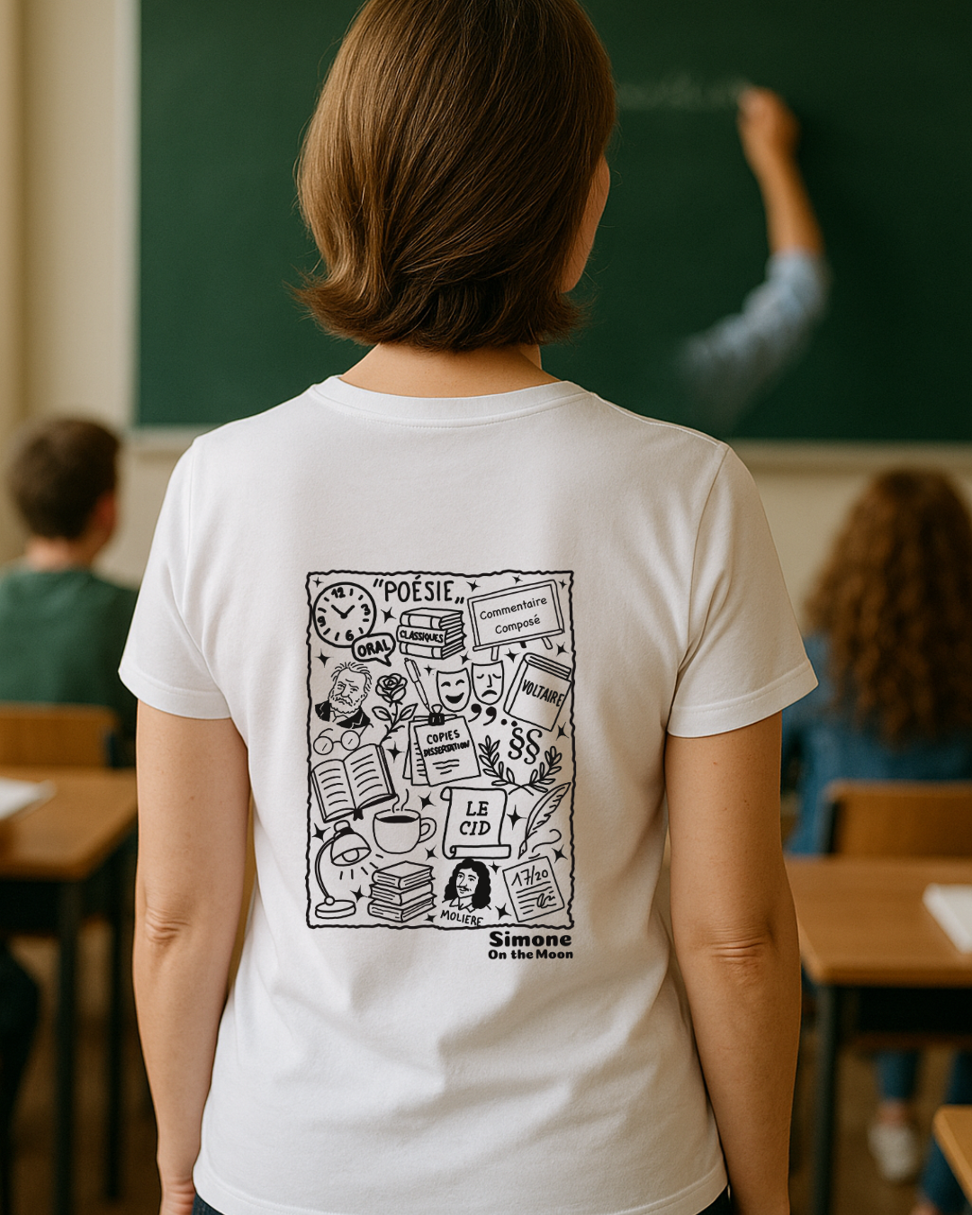 T-shirt Prof de lettres — Blanc