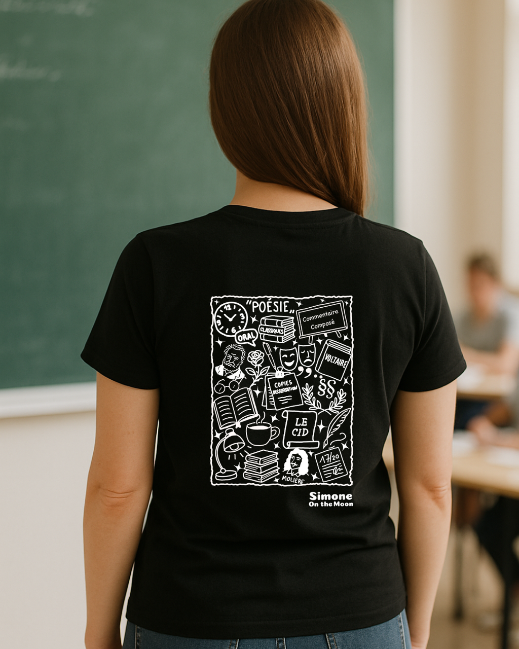 T-shirt Prof de lettres — Noir