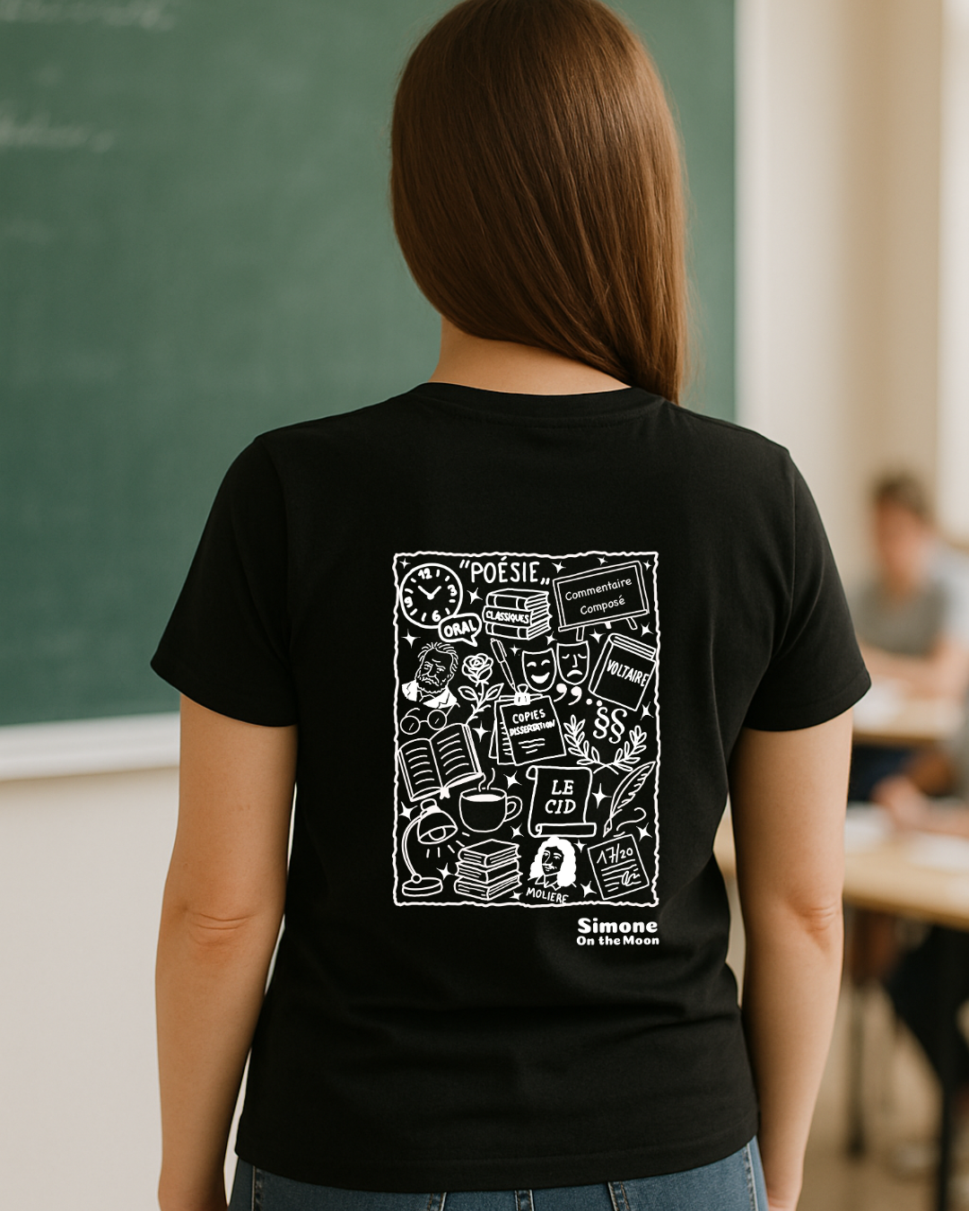T-shirt Prof de lettres — Noir