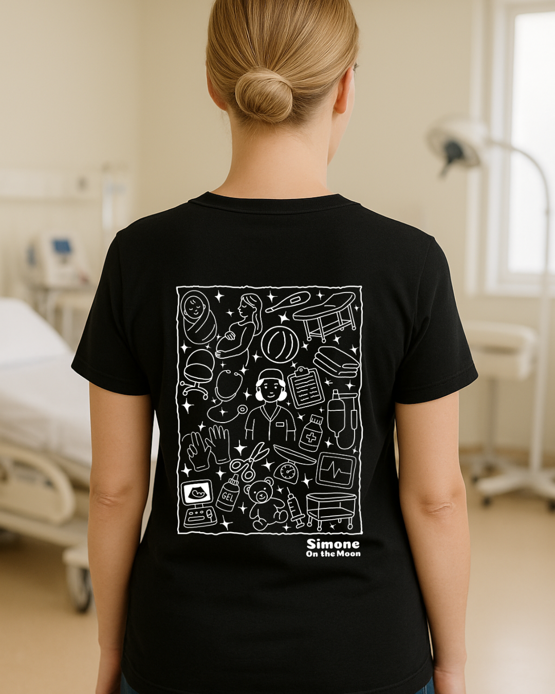 T-shirt Sage-femme — Noir