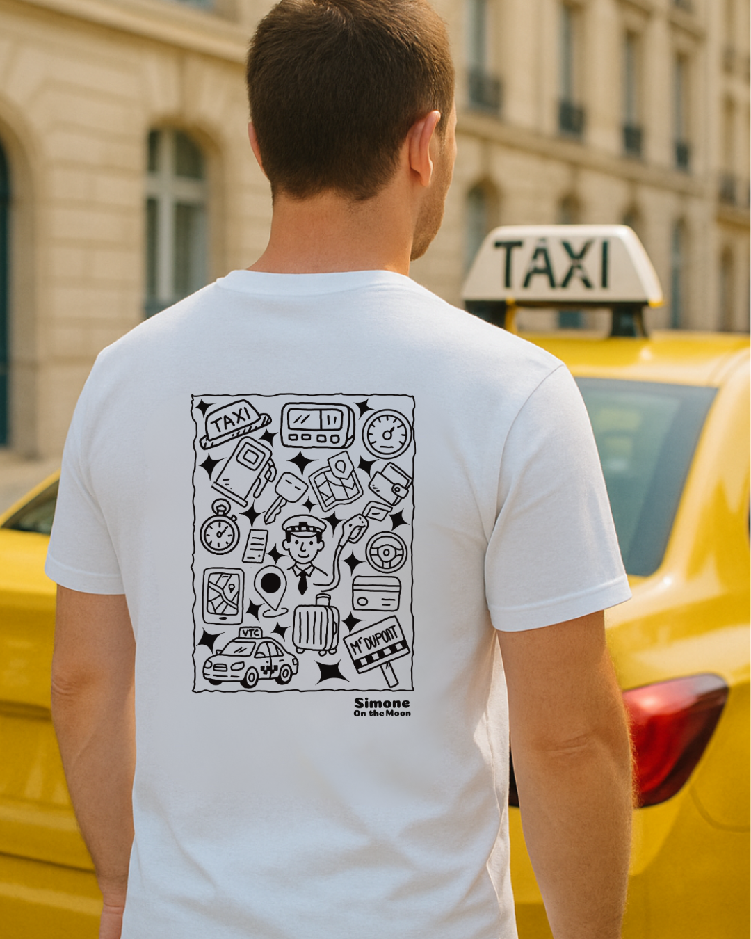 T-shirt Taxi — Blanc
